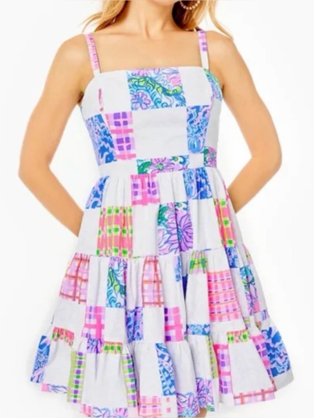 Lilly Pulitzer Alision Patchwork Dress Multi Patch Me if You Can EUC SIZE 12